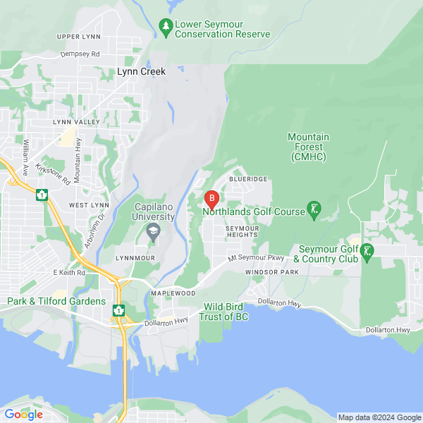Vancouver Bathtub Refinishing location map: 1729 Berkley Rd, North Vancouver, BC